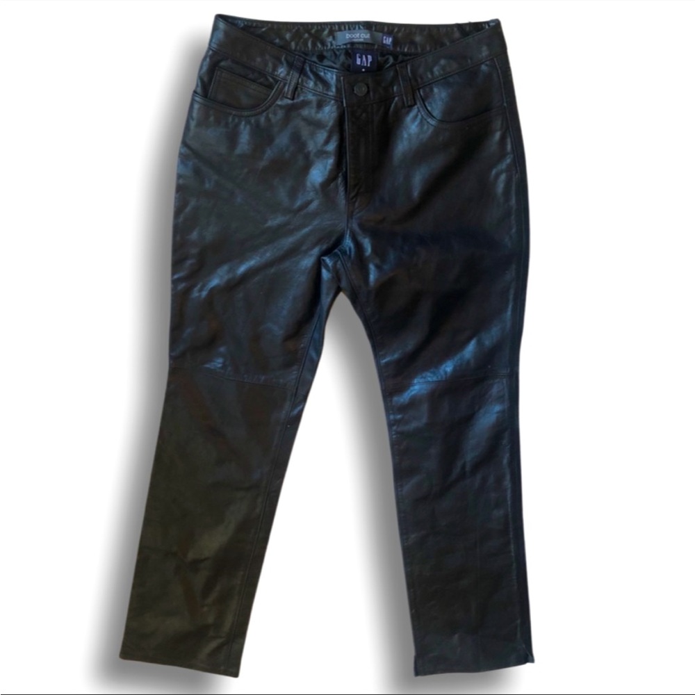 GAP Black Leather Boot Cut Pants
